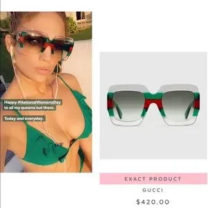 GUCCI MULTI GREEN SUNGLASSES FROM THE URBAN COLLECTION AS SEEN ON J LO & CELEBS Gucci | Accessories | Gucci Multi Green Sunglasses From The  main image 3